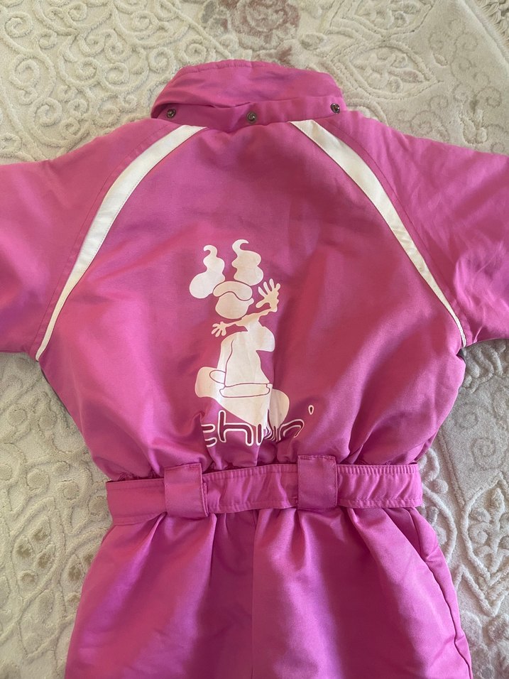 Kemerli Pembe Bebek Kız Kayak Tulumu - Görsel 4