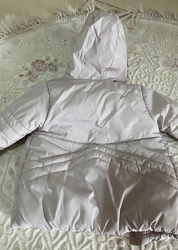 Kız Çocuk Gri Kürklü Mont - Görsel 3