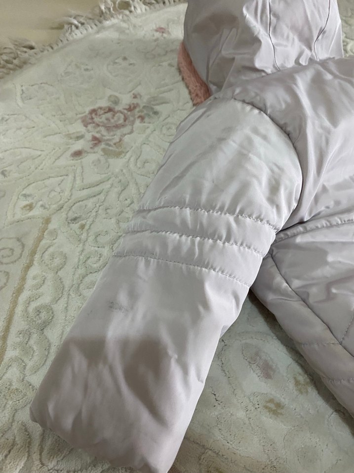 Kız Çocuk Gri Kürklü Mont - Görsel 2