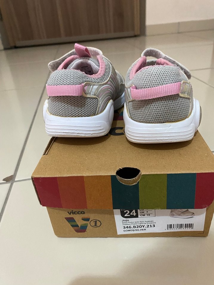 Vicco Kız Çocuk Pembe Bağcıksız Spor Ayakkabı - Görsel 4