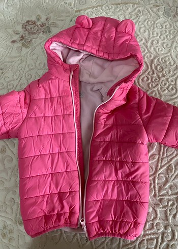 Kız Çocuk Kapüşonlu Pembe Fermuarlı Mont 5 yaş - Görsel 3