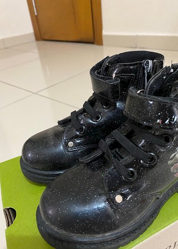 Siyah Kız Çocuk Punk Tarzı Botlar - Görsel 4