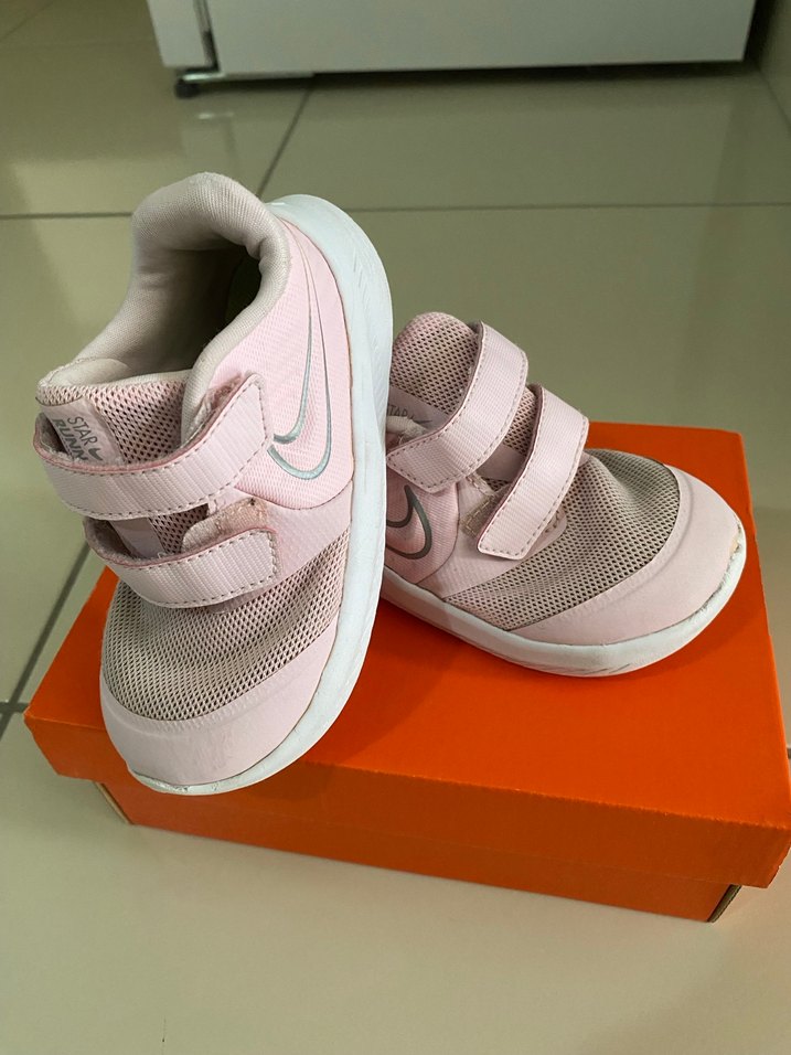 Nike Kız Çocuk Pudra Pembe Cırt Cırtlı Spor Ayakkabı - Görsel 5