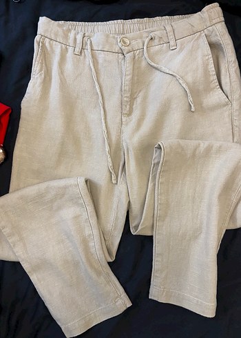 LC Waikiki Bej Bagcikli Keten Pantolon