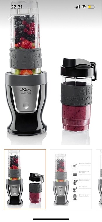 Arzum Shake'n Take Kişisel Smoothie Blender