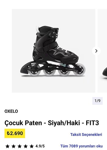 Decathlon Oxelo Siyah Biker Erkek Çocuk Pateni
