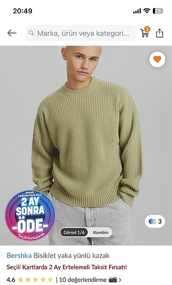 Bershka yünlü kazak
