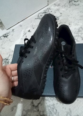 Siyah Erkek Futbol Ayakkabısı Bağcıklı - Görsel 4