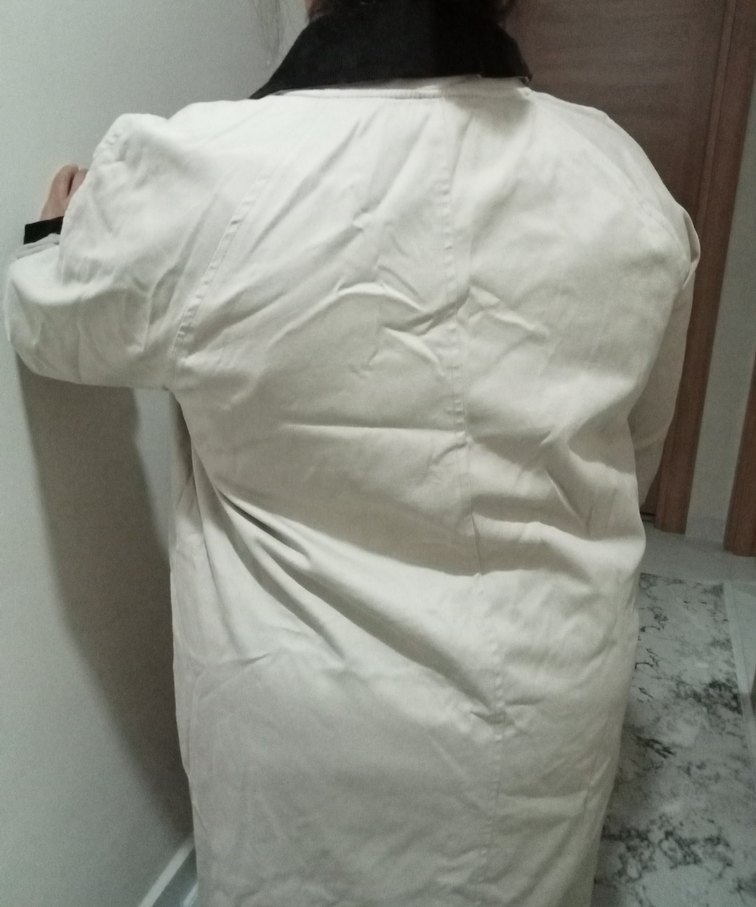 Bej Kadın Uzun Düğmeli Kaban - Görsel 4