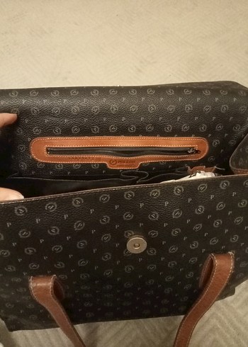 Kahverengi Baskılı Deri Kadın Çanta - Görsel 5