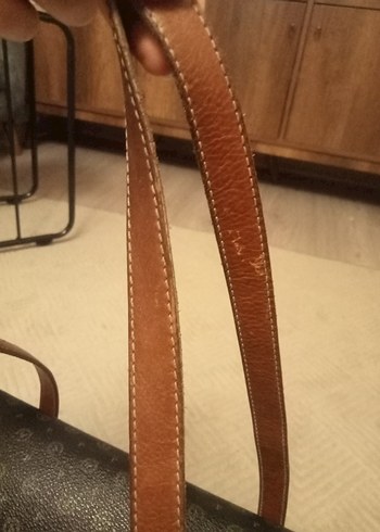 Kahverengi Baskılı Deri Kadın Çanta - Görsel 8