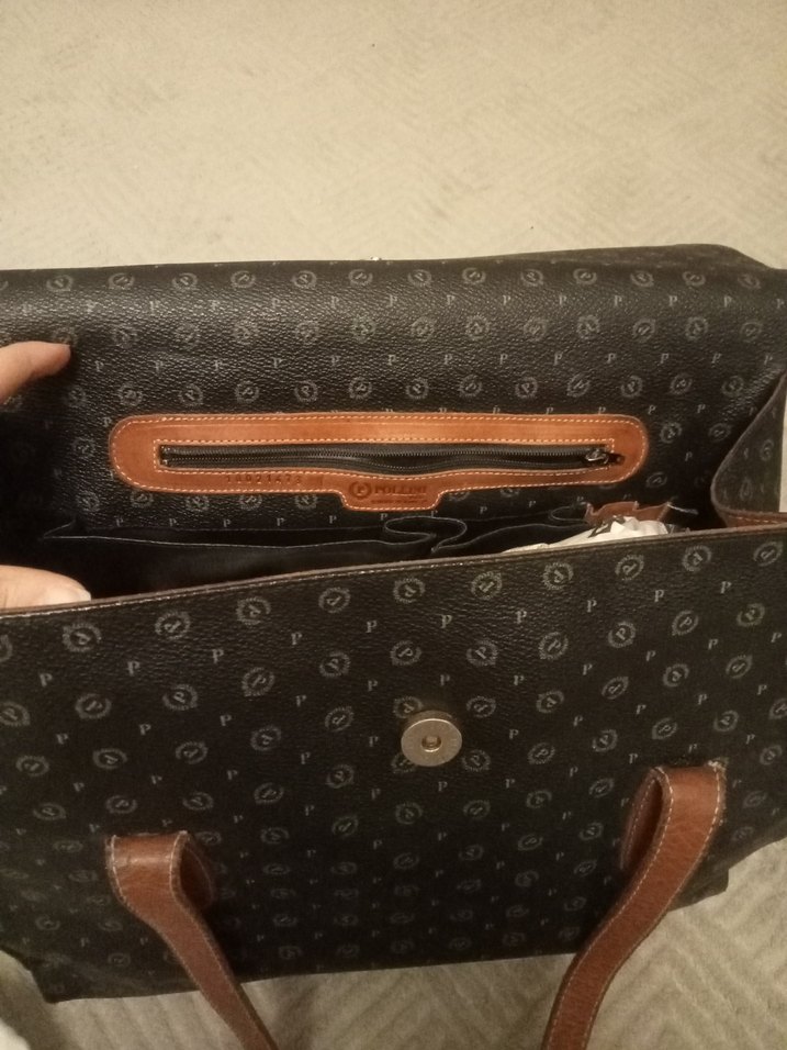 Kahverengi Baskılı Deri Kadın Çanta - Görsel 5