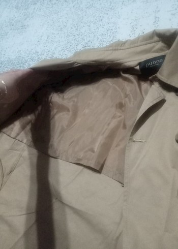 Bej Düğmeli Midi Trençkot - Görsel 5