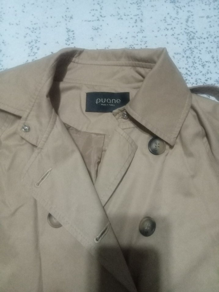 Bej Düğmeli Midi Trençkot - Görsel 2