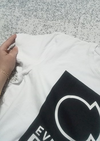 Beyaz Baskılı  Tişört - Görsel 5