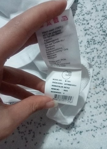 Beyaz Baskılı  Tişört - Görsel 6