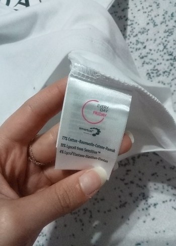 Beyaz Baskılı  Tişört - Görsel 7