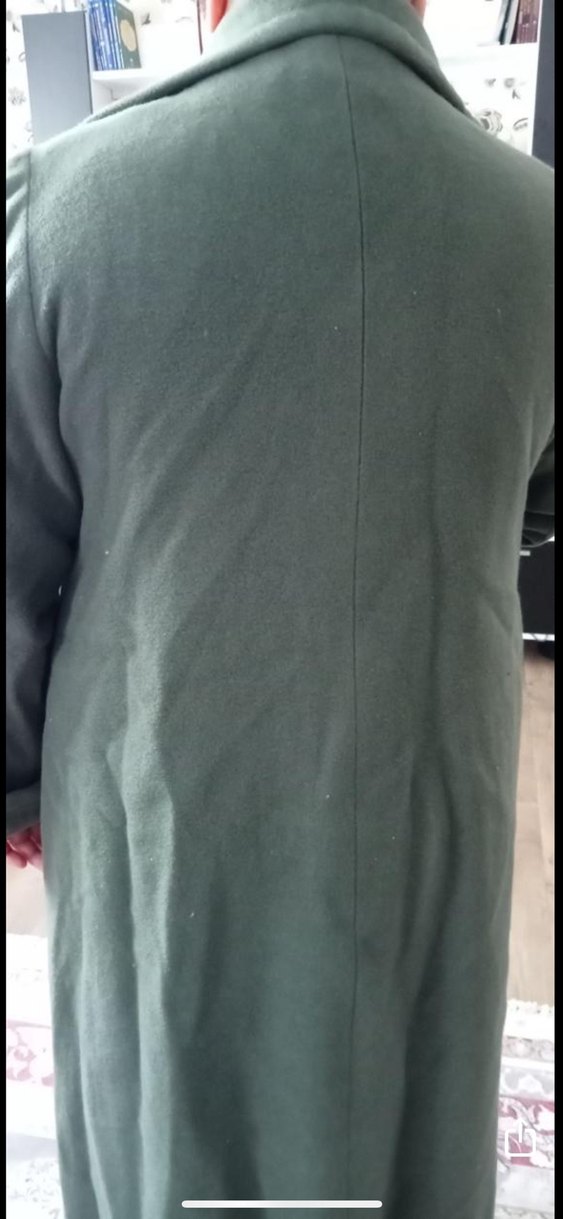 Düğmeli Uzun Yeşil Kadın Kaban - Görsel 3