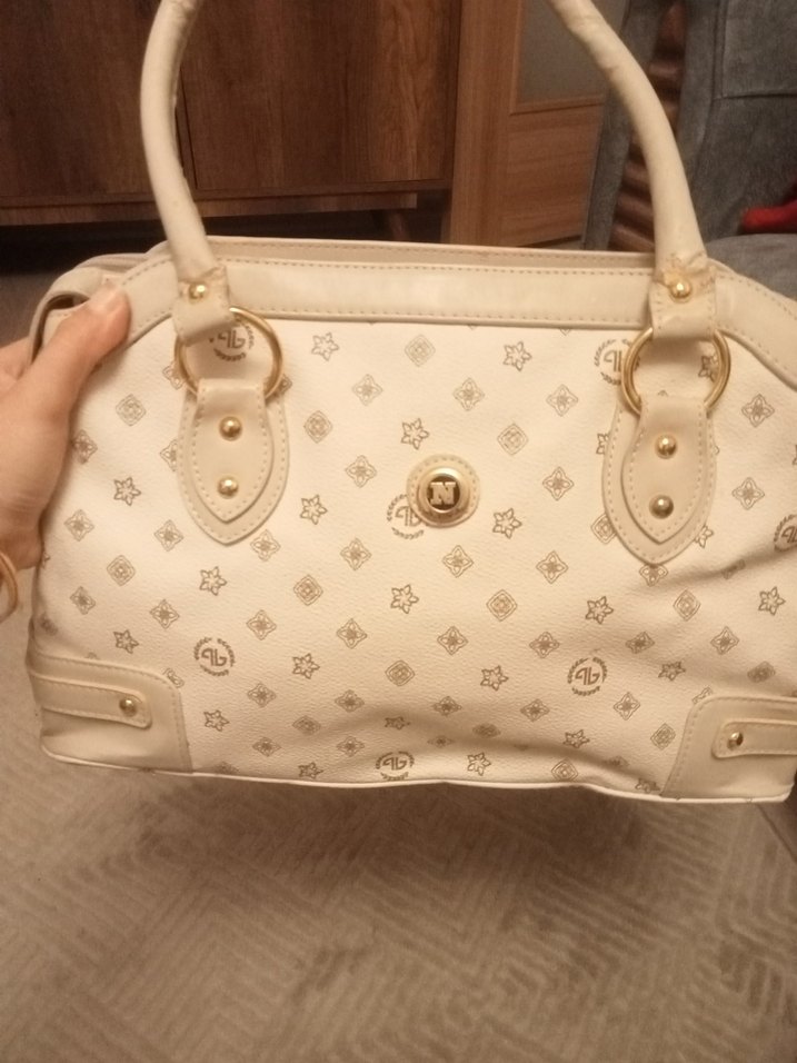 Beyaz Deri Kadın Omuz Çantası - Görsel 2