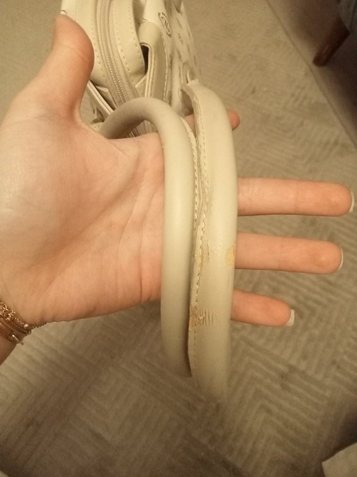 Beyaz Deri Kadın Omuz Çantası - Görsel 4