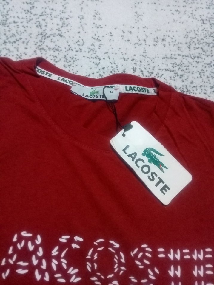 Lacoste Kırmızı Erkek Baskılı Tişört - Görsel 2