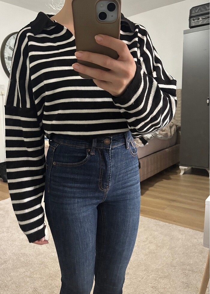 Polo Yaka Oversize Kazak - Görsel 5