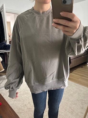 H&M Gri Sweatshirt - Görsel 6