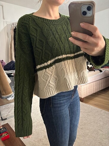 Stradivarius Haki Kazak - Görsel 5