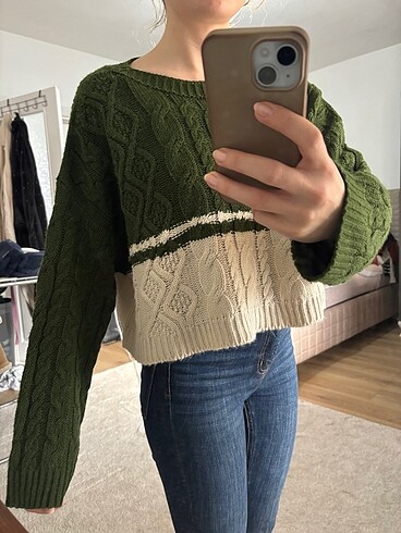 Stradivarius Haki Kazak - Görsel 6