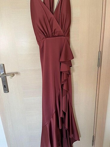 Kiremit Rengi Uzun Abiye - Görsel 3