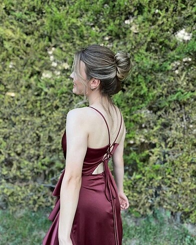 Kiremit Rengi Uzun Abiye - Görsel 8