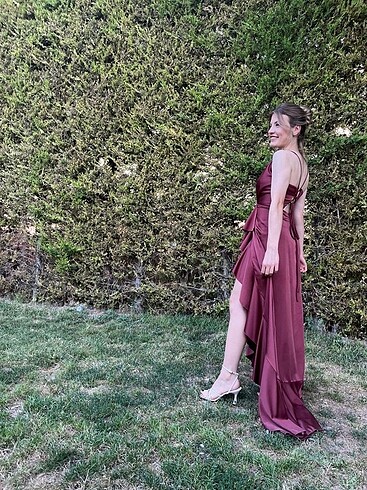 Kiremit Rengi Uzun Abiye - Görsel 9