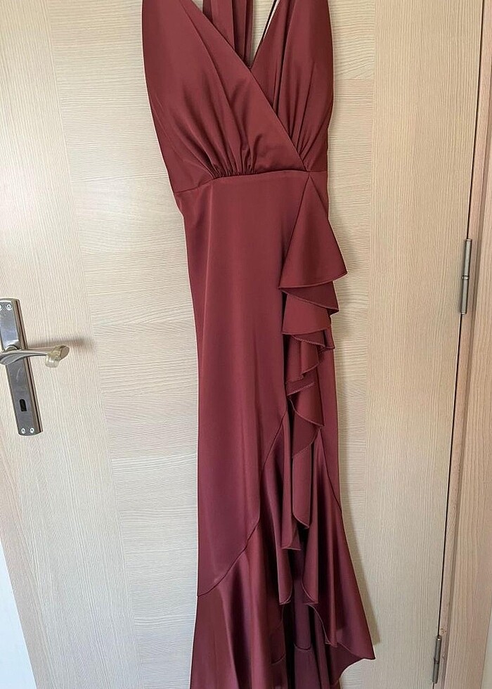 Kiremit Rengi Uzun Abiye - Görsel 3