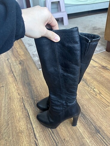 Deri Siyah Çizme - Görsel 3