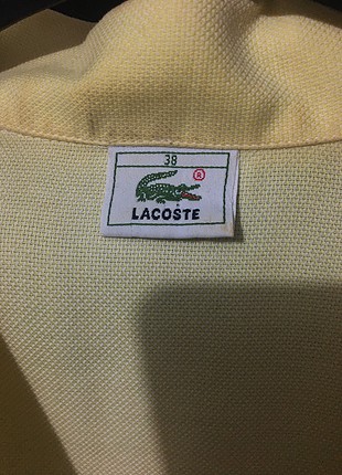 38 Beden sarı Renk Lacoste sıfır kol gömlek