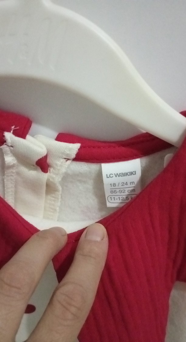 Kız Çocuk Kırmızı Puantiyeli Fırfırlı Elbise - Görsel 2