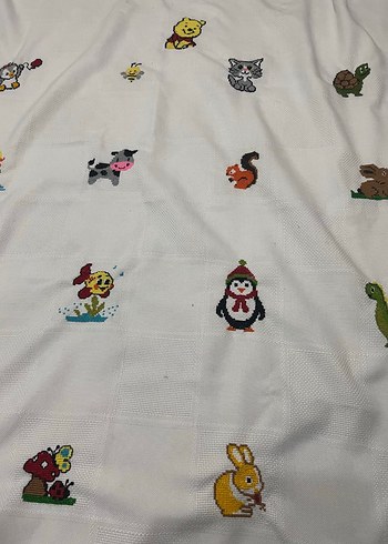 Hereke bebek battaniyesi Etamin işlemeli el emeği - Görsel 3