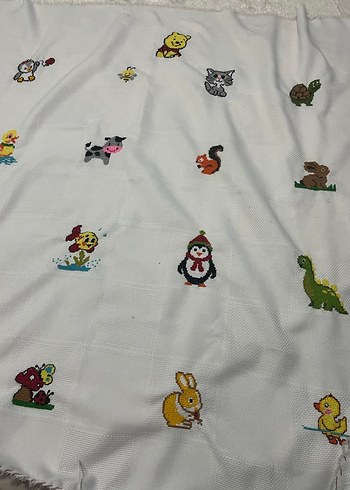 Hereke bebek battaniyesi Etamin işlemeli el emeği - Görsel 2