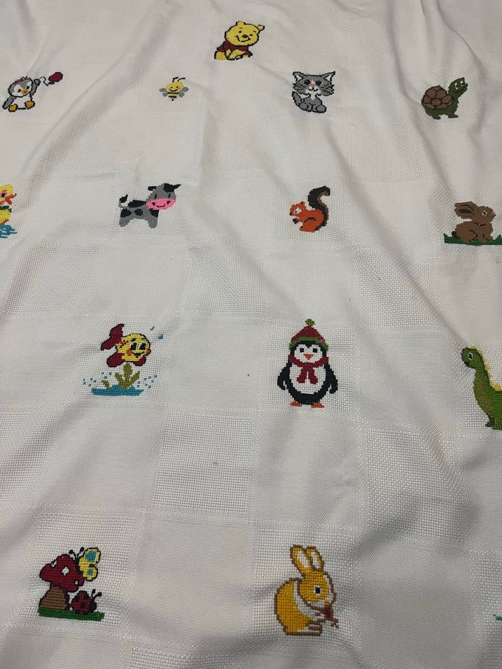 Hereke bebek battaniyesi Etamin işlemeli el emeği - Görsel 3