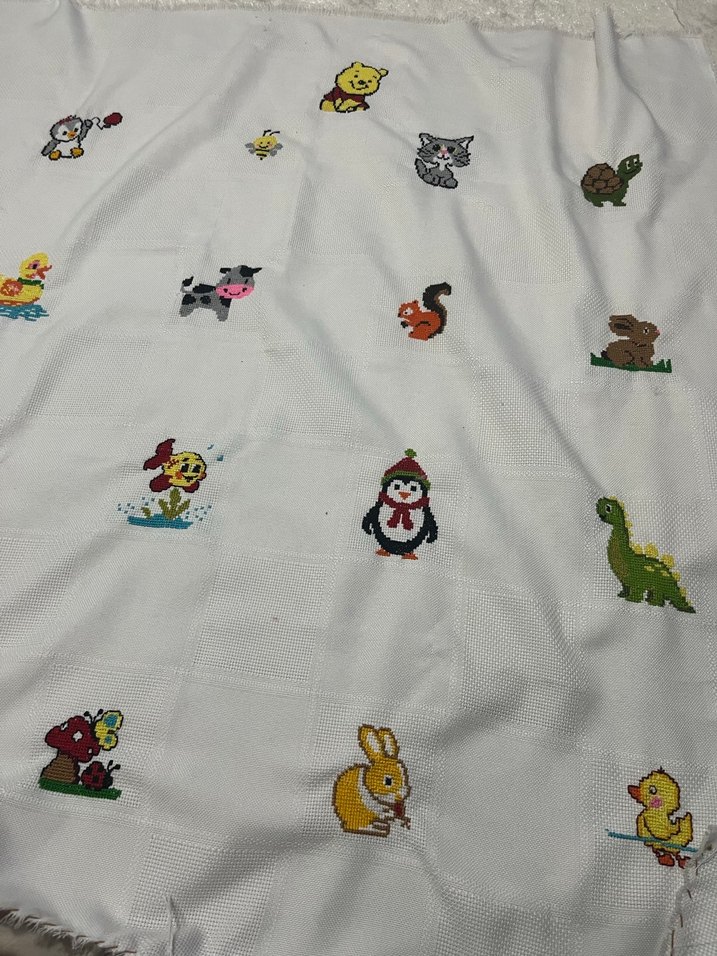 Hereke bebek battaniyesi Etamin işlemeli el emeği - Görsel 2