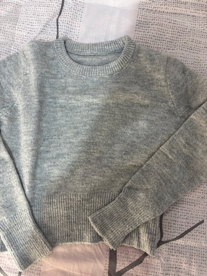 Gri Triko Kadın Kazak - Görsel 3