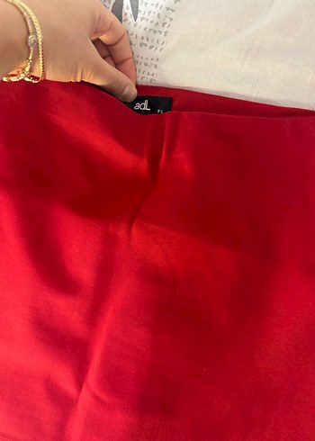 Kırmızı Drapeli Mini Kadın Etek - Görsel 4