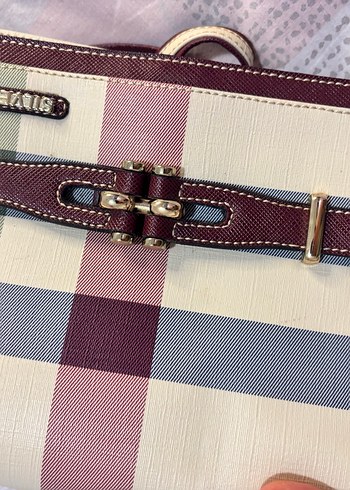 Bordo Deri Tokalı Kadın Çantası - Görsel 2