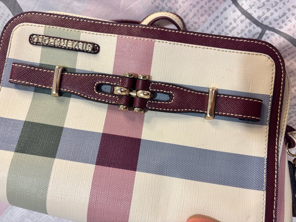 Bordo Deri Tokalı Kadın Çantası - Görsel 2