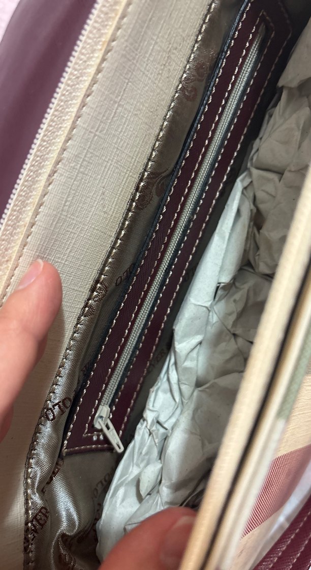 Bordo Deri Tokalı Kadın Çantası - Görsel 4