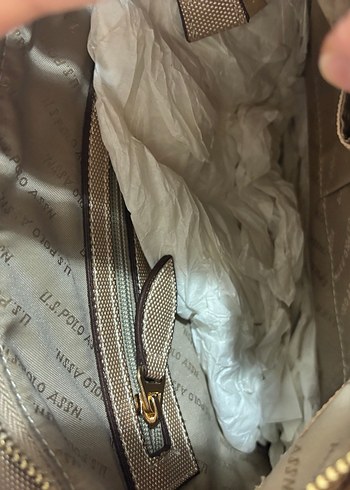 Bej Kadın Suni Kumaş Çanta polo - Görsel 4