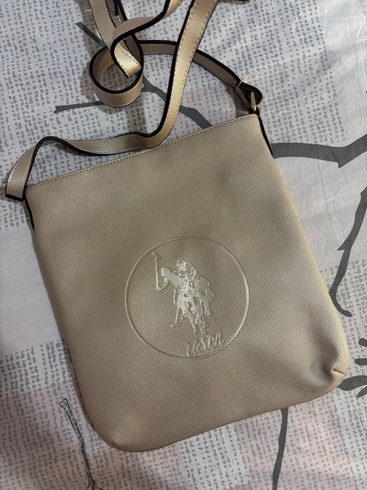 Bej Kadın Suni Kumaş Çanta polo - Görsel 3