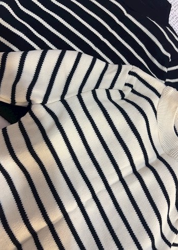 Çizgili Boğazlı Triko Kadın Kazak 2 adet - Görsel 3