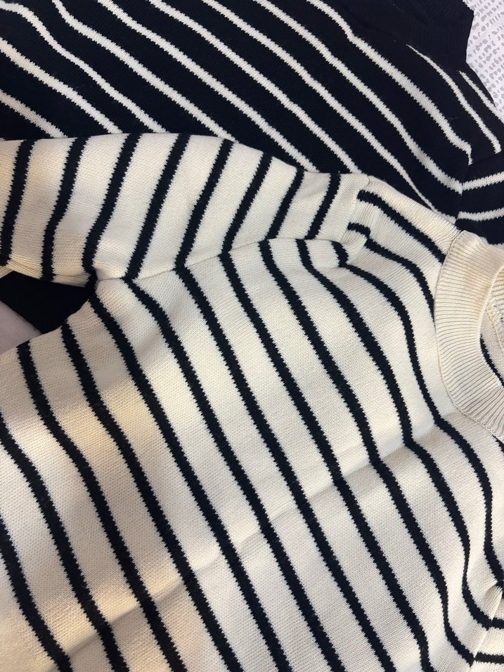 Çizgili Boğazlı Triko Kadın Kazak 2 adet - Görsel 3