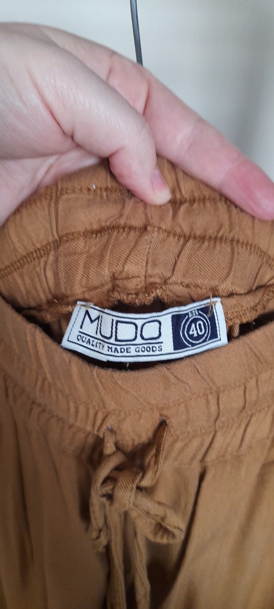 Bej Bel Detaylı Kadın Midi Kumaş Pantolon - Görsel 3